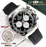 Rolex Daytona Replica with Black Dial Dandong 4131 Movement OXJ29092 Black Dial Rubber Strap Replica Watch